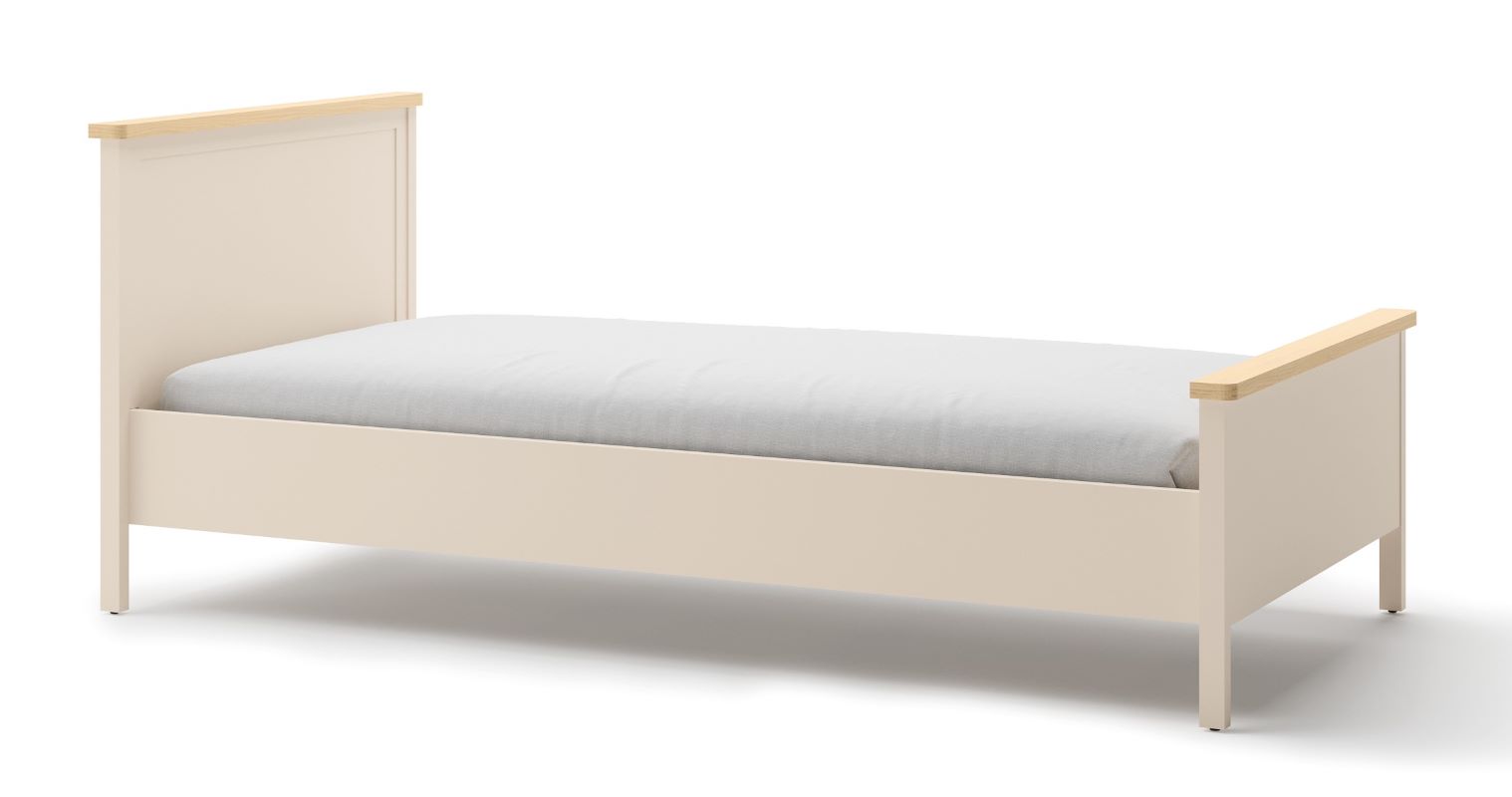Łóżko Story 90x200 Story SO-16 beż piaskowy/dąb vincenza bielona