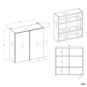 Obrazek Szafka łazienkowa z lustrem Mir 2 kaszmir