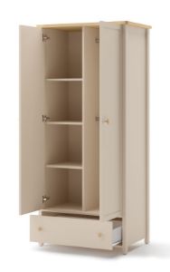 Obrazek Szafa dwudrzwiowa z szufladą Story SO-12 beż piaskowy/dąb vincenza