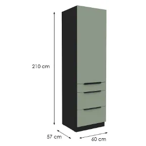 Obrazek Szafka Kuchenna Aria-Sa/Bl Anti Fingerprint 60dks-210 1f 3s