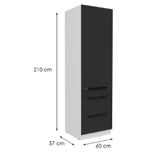 Obrazek Szafka Kuchenna Aria-Bl/Wh Anti Fingerprint 60dks-210 1f 3s