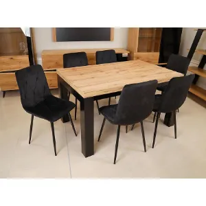 Obrazek Stół St-63 100x100+4x50 Wotan/Czarny