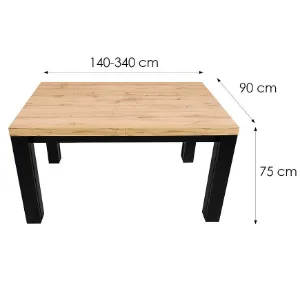 Obrazek Stół St-63 140x90+4x50 Wotan/Czarny