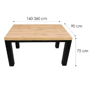 Obrazek Stół St-63 160x90+4x50 Wotan/Czarny