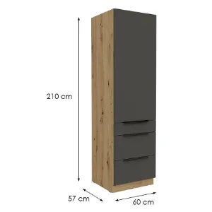Obrazek Szafka Kuchenna Aria-Gr/Ar Anti Fingerprint 60dks-210 1f 3s