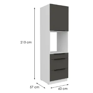Obrazek Szafka Kuchenna Aria-Gr/Wh Anti Fingerprint 60dps-210 1f 3s