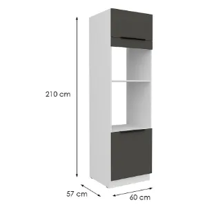 Obrazek Szafka Kuchenna Aria-Gr/Wh Anti Fingerprint 60dpm-210 2f