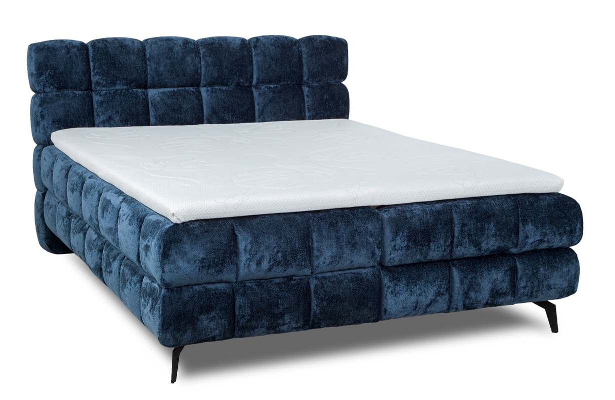 Łóżko kontynentalne Elegance granatowe