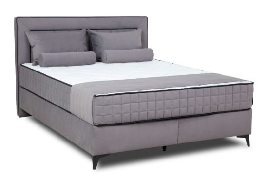 Obrazek Łóżko tapicerowane z pojemnikiem Tesso popielate