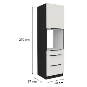 Obrazek Szafka Kuchenna Aria-Wh/Bl Anti Fingerprint 60dps-210 1f 3s