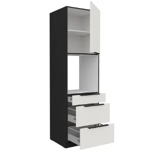 Obrazek Szafka Kuchenna Aria-Wh/Bl Anti Fingerprint 60dps-210 1f 3s