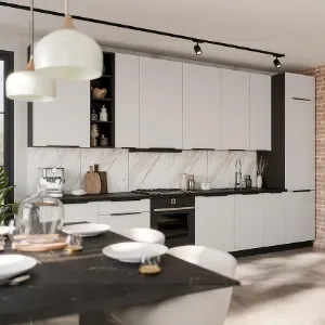 Obrazek Szafka Kuchenna Aria-Wh/Bl Anti Fingerprint 60dps-210 1f 3s