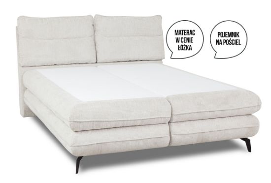 Obrazek Łóżko kontynentalne Harmony 160x200 cm beżowe