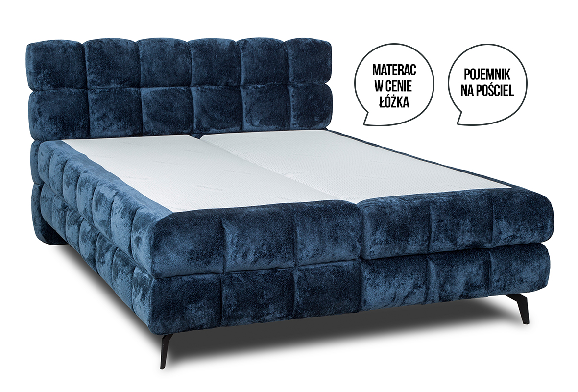Łóżko kontynentalne Elegance granatowe