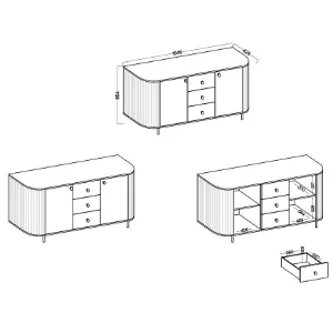 Obrazek Komoda Ovalio 823  25 3s Beż Piaskowy