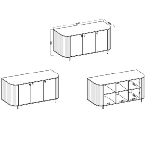 Obrazek Komoda Ovalio 830  3f Dąb Cremona