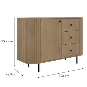 Obrazek Komoda Ovalio 813  1f 3s Dąb Cremona