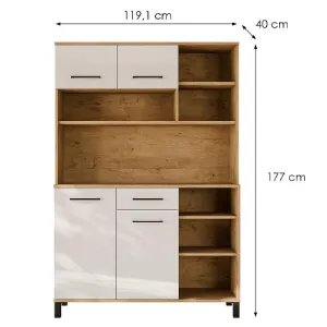 Obrazek Buffet Linda Biały/Dąb Lancelot 120 (VIGO)