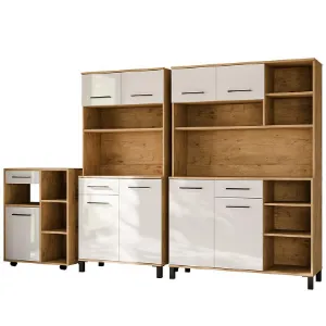 Obrazek Buffet Linda Biały/Dąb Lancelot 120 (VIGO)