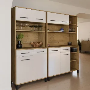 Obrazek Buffet Linda Biały/Dąb Lancelot 120 (VIGO)