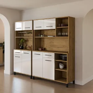 Obrazek Buffet Linda Biały/Dąb Lancelot 120 (VIGO)