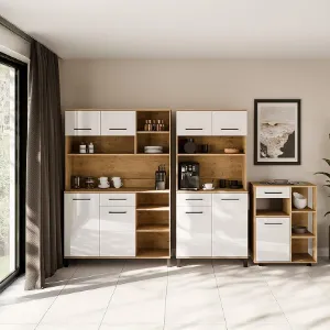 Obrazek Buffet Linda Biały/Dąb Lancelot 120 (VIGO)