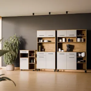 Obrazek Buffet Linda Biały/Dąb Lancelot 120 (VIGO)