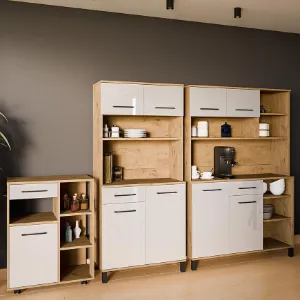 Obrazek Buffet Linda Biały/Dąb Lancelot 120 (VIGO)