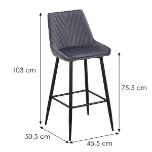 Obrazek Stołek barowy Melo 12637 szary