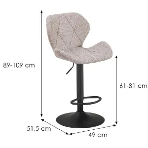 Obrazek Stołek barowy Orielle 12646 beżowy