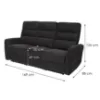 Obrazek Sofa Belize 3SJ NLK314 czarna z funkcją relax