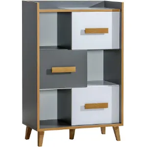 Obrazek Regał Niski W5 Werso Riviera/Biały Bryl/Antracyt