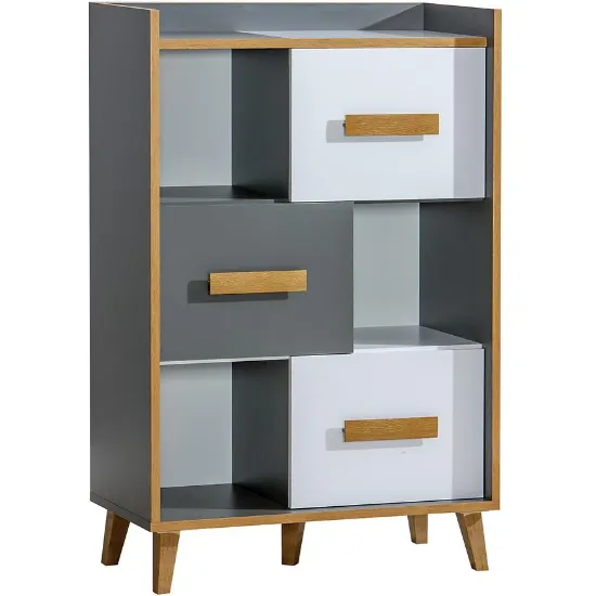 Obrazek Regał Niski W5 Werso Riviera/Biały Bryl/Antracyt