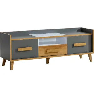 Obrazek Szafka RTV W7 Werso Riviera/Biały Bryl/Antracyt