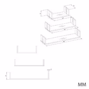 Obrazek Zestaw 3 półek Apolia kaszmir beżowy