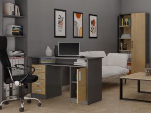 Obrazek Biurko Adela 125 cm 4S antracyt/dąb artisan