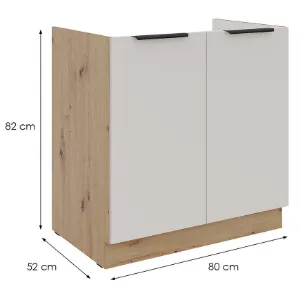 Obrazek Szafka kuchenna Solea cashmere/artisan 80ZL 2F BB