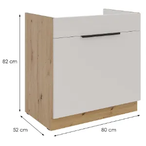 Obrazek Szafka kuchenna Solea cashmere/artisan 80ZL 1S BB