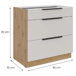 Obrazek Szafka kuchenna Solea cashmere/artisan 80D 3S BB