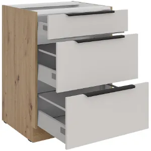 Obrazek Szafka kuchenna Solea cashmere/artisan 60D 3S BB