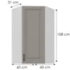 Obrazek Szafka kuchenna Stilo claygrey/biały 60x60 GN-108 1F (45°)