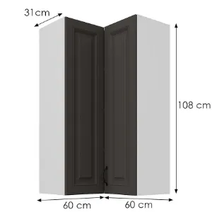 Obrazek Szafka kuchenna Stilo grafit mat/biały 60x60 GN-108 2F (90°)