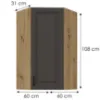 Obrazek Szafka kuchenna Stilo grafit mat/artisan 60x60 GN-108 1F (45°)