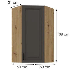 Obrazek Szafka kuchenna Stilo grafit mat/artisan 60x60 GN-108 1F (45°)