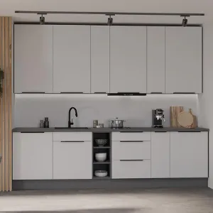 Obrazek Kuchnia Aria WH/ANT 300 cm bez blatu