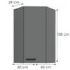 Obrazek Szafka kuchenna Nessa antracyt 60x60 GN-108 1F (45°)