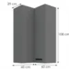 Obrazek Szafka kuchenna Nessa antracyt 60x60 GN-108 2F (90°)