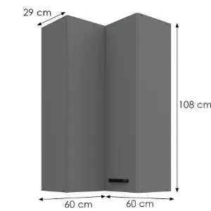 Obrazek Szafka kuchenna Nessa antracyt 60x60 GN-108 2F (90°)