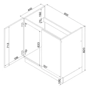 Obrazek Szafka Kuchenna Cosmo Gianna D80zl Biała Alaska/Dąb Artisan