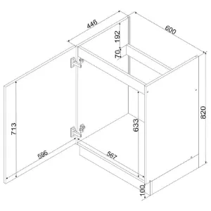 Obrazek Szafka Kuchenna Cosmo Gianna D60zl P/L Biała Alaska/Dąb Artisan